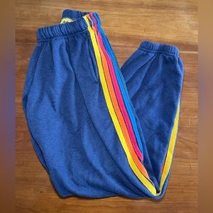Aviator Nation Blue 5 Stripe Sweatpants Medium